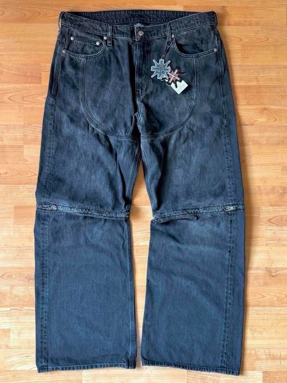 Guess Men's Black Relaxed Convertible Jeans